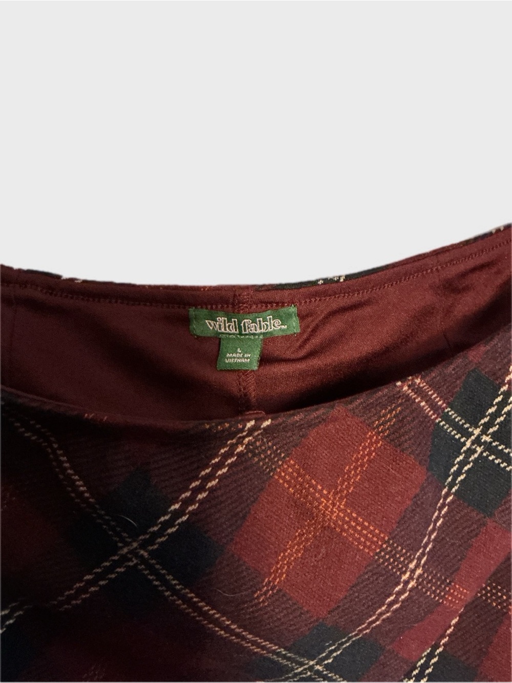wild fable Red Plaid Mini skort with Subtle Green Lines - Picture 2 of 4